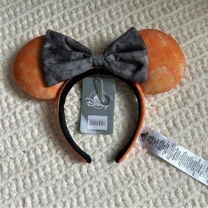 Disney Minnie ears orange tie dye gray bow ears Halloween 2022 MNSSHP Mickey NWT